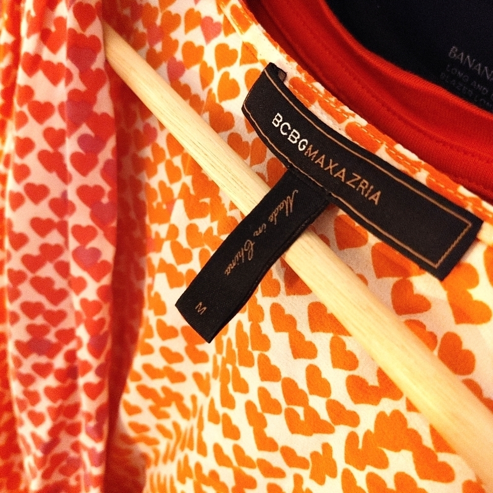 BCBGMaxAzria Silk Heart Print Blouse - Picture 2 of 10